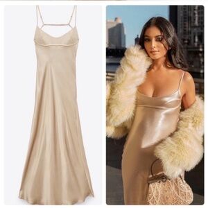 ZARA Satin Effect Slip Dress NWOT